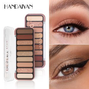 Paleta de sombras neutra maquiagem 9 cores marrom nude aveludados e sedosos altamente pigmentados foscos brilhantes