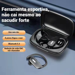 Fones de Ouvido Bluetooth Sem Fio 75 Horas de Bateria intra-auriculares Microfone com Cancelamento de Ruído ENC