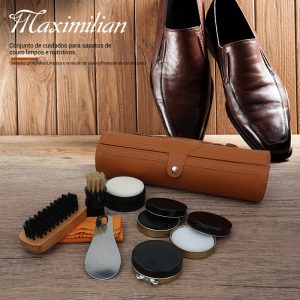 Kit de brilho de sapatos de couro para homens