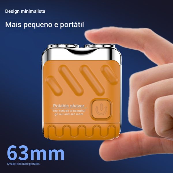 Mini barbeador elétrico de cabeça dupla portátil à prova d'água recarregável - 图片 2