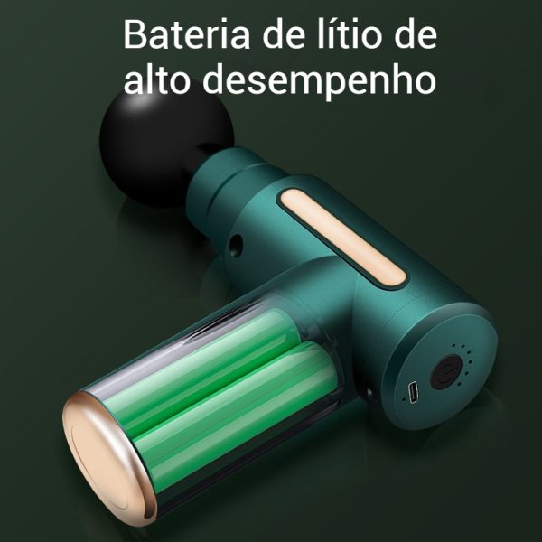 Mini pistola de massagem percussão de tecidos profundos com 4 cabeças recarregável com vibração – Image 2