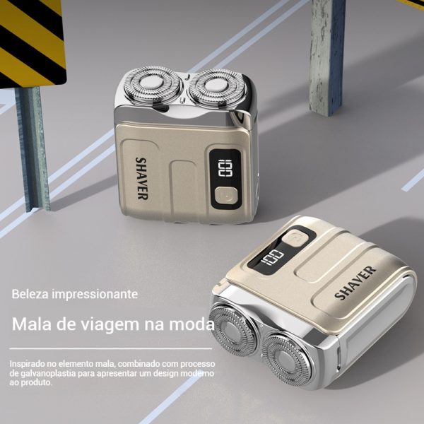 Mini barbeador elétrico de cabeça dupla portátil à prova d'água recarregável - 图片 3