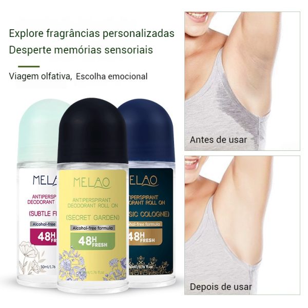 Desodorante antitranspirante aplicador roll-on aroma fresco em pó proteção contra suor e odores secagem rápida testado por dermatologistas 50 ml – Image 3