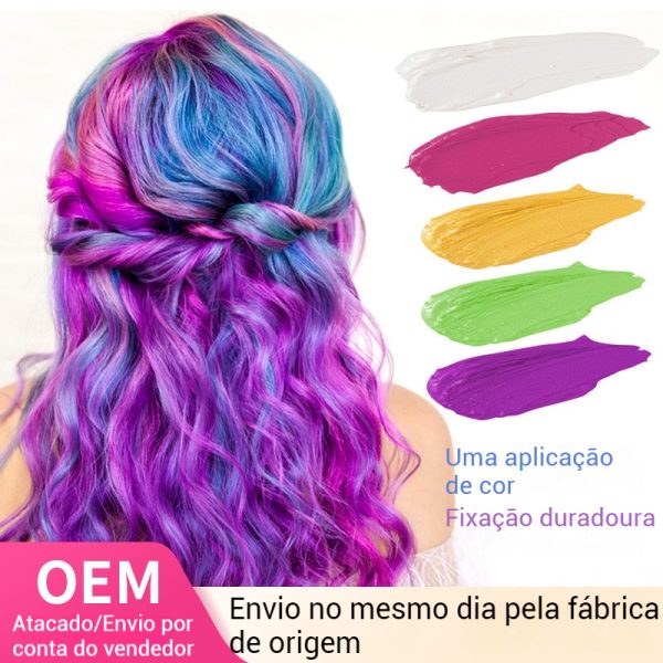 Tintura de cabelo instantânea fosca colorida descartável para crianças, homens e mulheres – Image 3