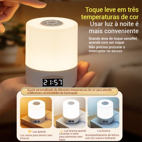 Luminária de Mesa de Cabeceira Sensível ao Toque USB Luz Reguláve Controle Remoto Mudança de Cor RGB - Imagen 3