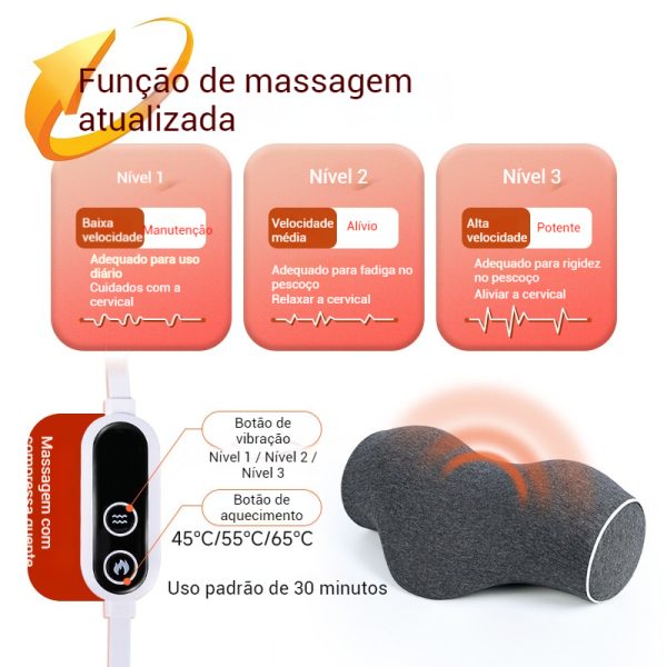 Alongador Grafeno de Pescoço Aquecido para Alívio da Dor Tração Cervical Travesseiro Ortopédico para Quiropraxia Correção de Postura – Image 3