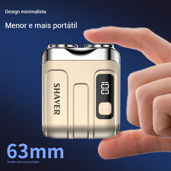 Mini barbeador elétrico de cabeça dupla portátil à prova d'água recarregável - 图片 4