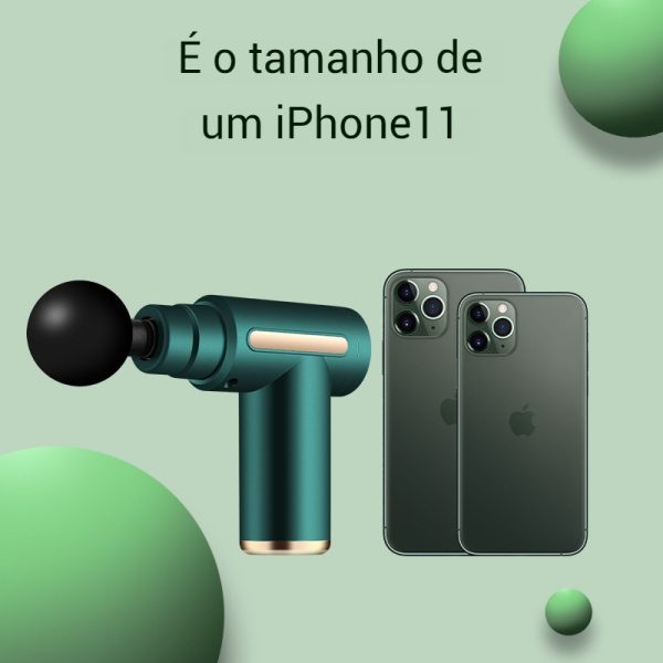 Mini pistola de massagem percussão de tecidos profundos com 4 cabeças recarregável com vibração – Image 4