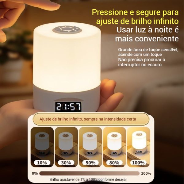 Luminária de Mesa de Cabeceira Sensível ao Toque USB Luz Reguláve Controle Remoto Mudança de Cor RGB - Imagen 4