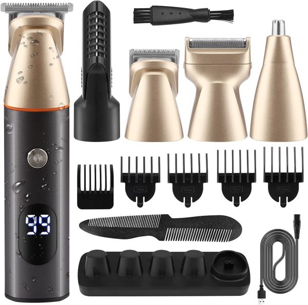 Conjunto de Aparelho de barbear e de cabelo sem fio à prova de água 5 em 1 - 图片 4