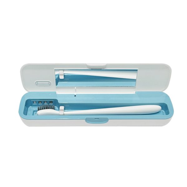 Estojo de esterilizador de escova de dentes com suporte e tampas recarregável e portátil para qualquer tipo de escova - 图片 5