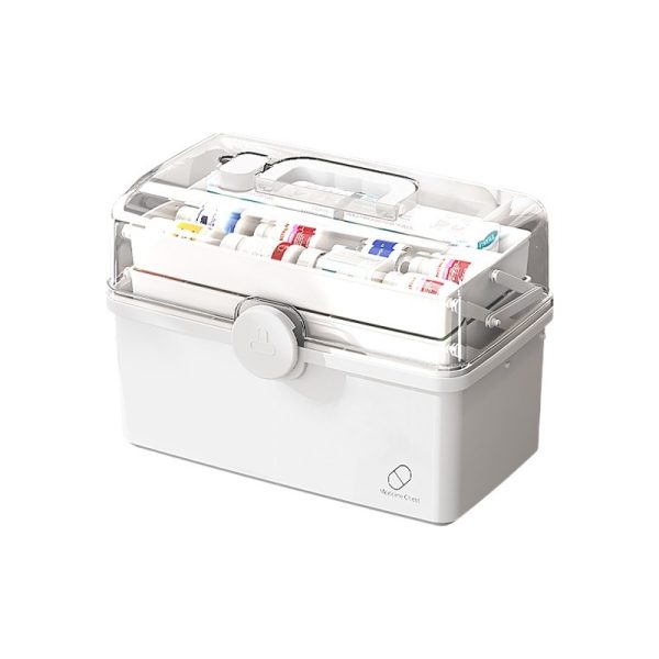 Armário Multiuso de Medicamentos de 3 Níveis Grande Capacidade com Alça Estojo Plástico - Imagen 5