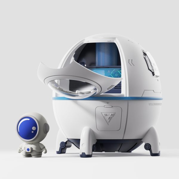 Umidificador fofo de ar luz LED névoa fria ultrassônica USB portátil para berçário carro quarto antigravidade de astronautas – Image 5