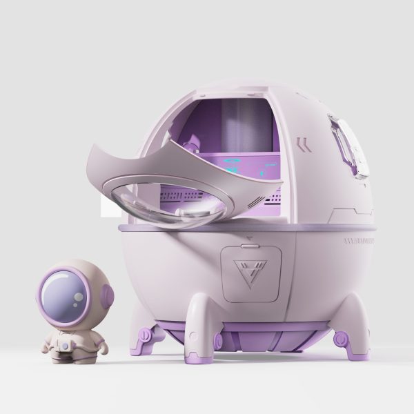 Umidificador fofo de ar luz LED névoa fria ultrassônica USB portátil para berçário carro quarto antigravidade de astronautas – Image 6