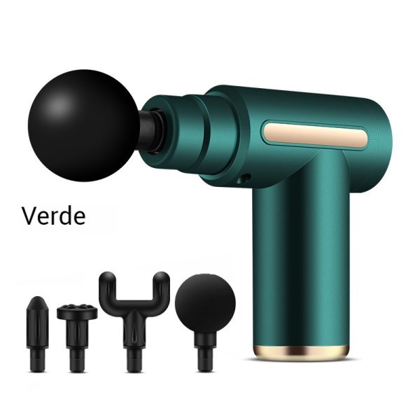 Mini pistola de massagem percussão de tecidos profundos com 4 cabeças recarregável com vibração – Image 7