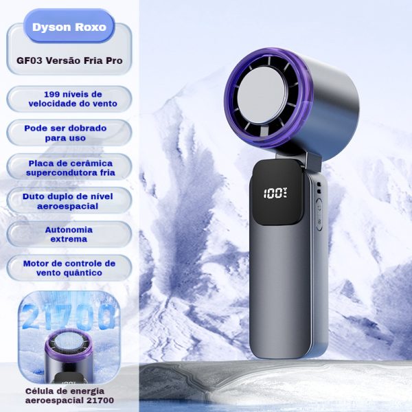 HandFan Ventilador Turbo Portátil 5200mAh 13000 RPM Recarregável 100 Velocidades Reguláveis – Image 2
