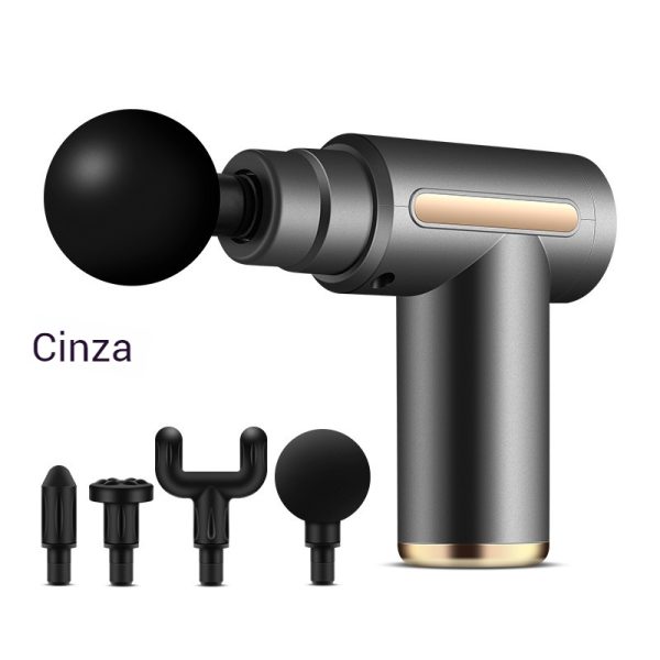 Mini pistola de massagem percussão de tecidos profundos com 4 cabeças recarregável com vibração – Image 9